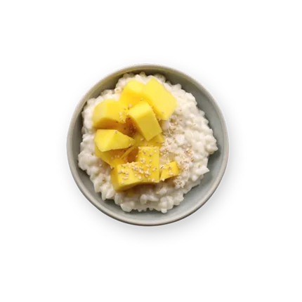 Mangue sur riz coco